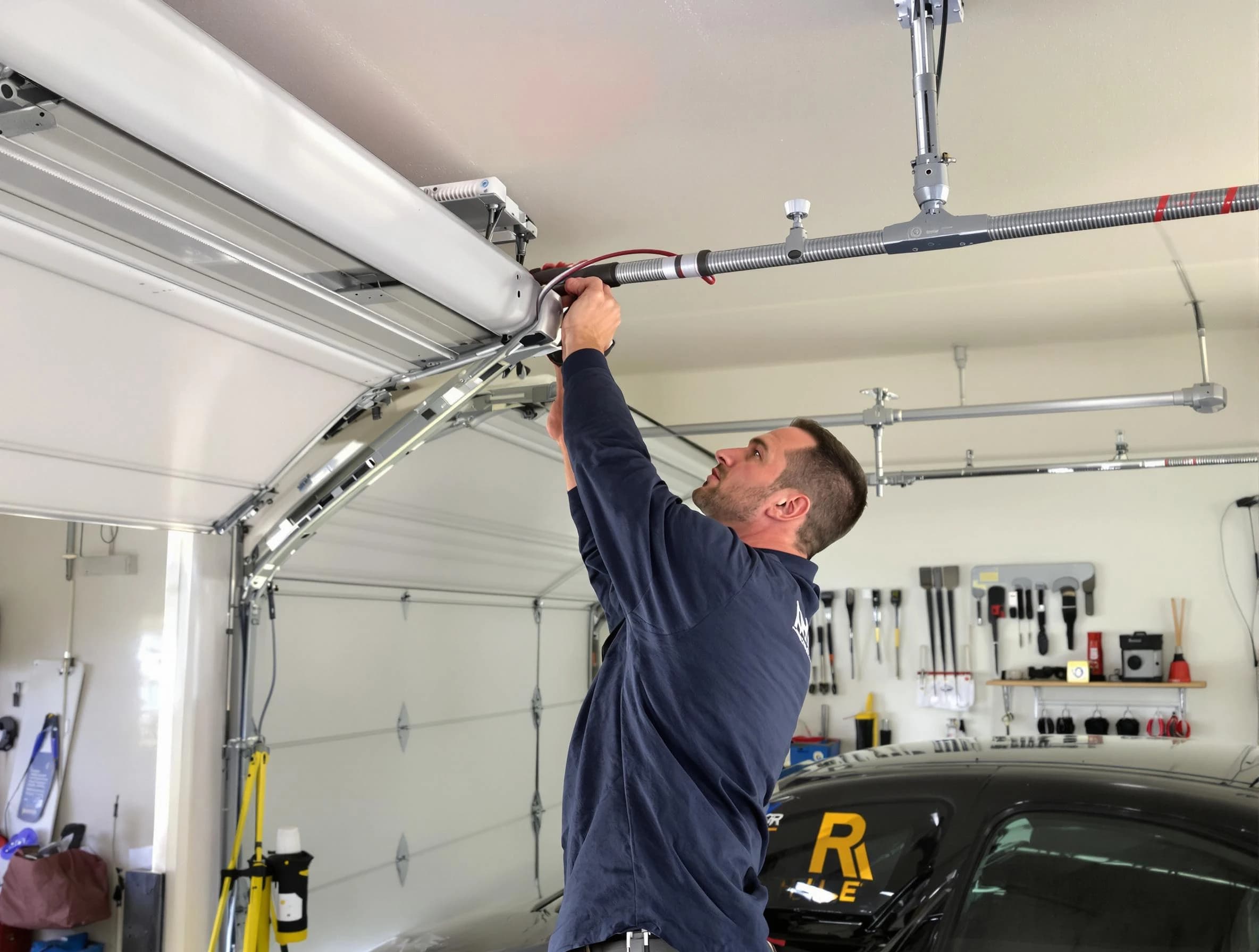 Bethel Acres Garage Door Repair technician performing garage door cable repair in Bethel Acres