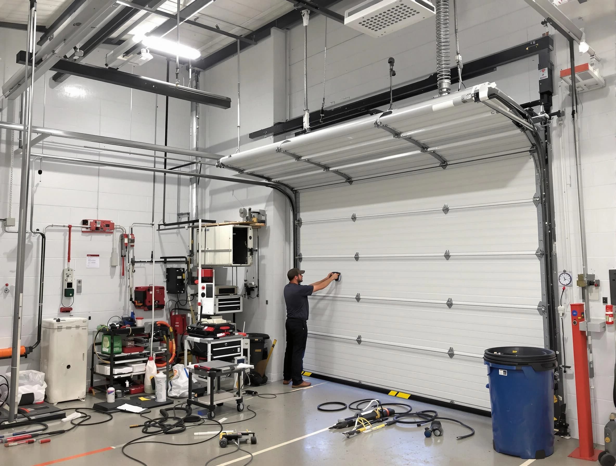 Bethel Acres Garage Door Repair certified technician performing commercial door repair at a Bethel Acres business facility