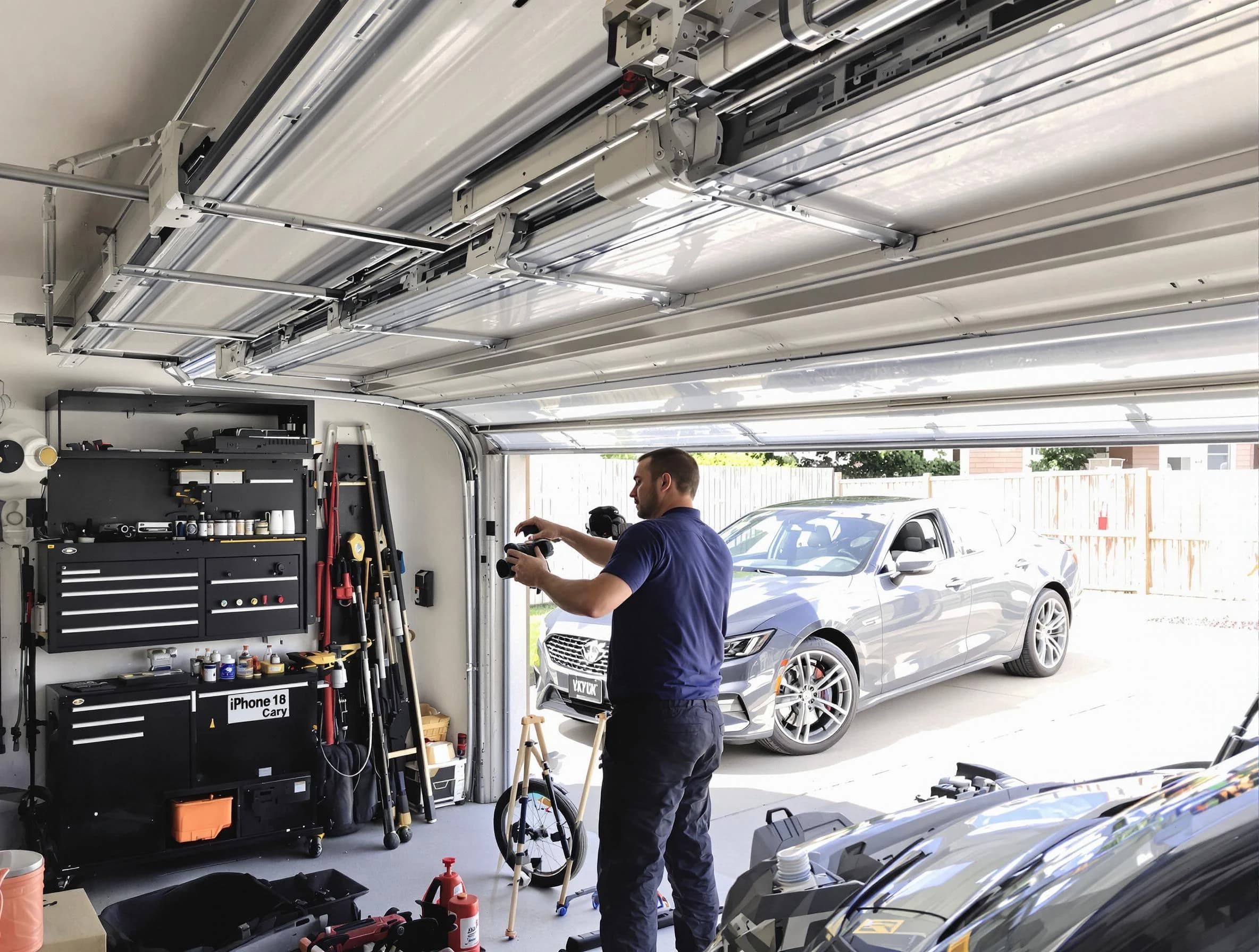 Bethel Acres Garage Door Repair technician fixing noisy garage door in Bethel Acres