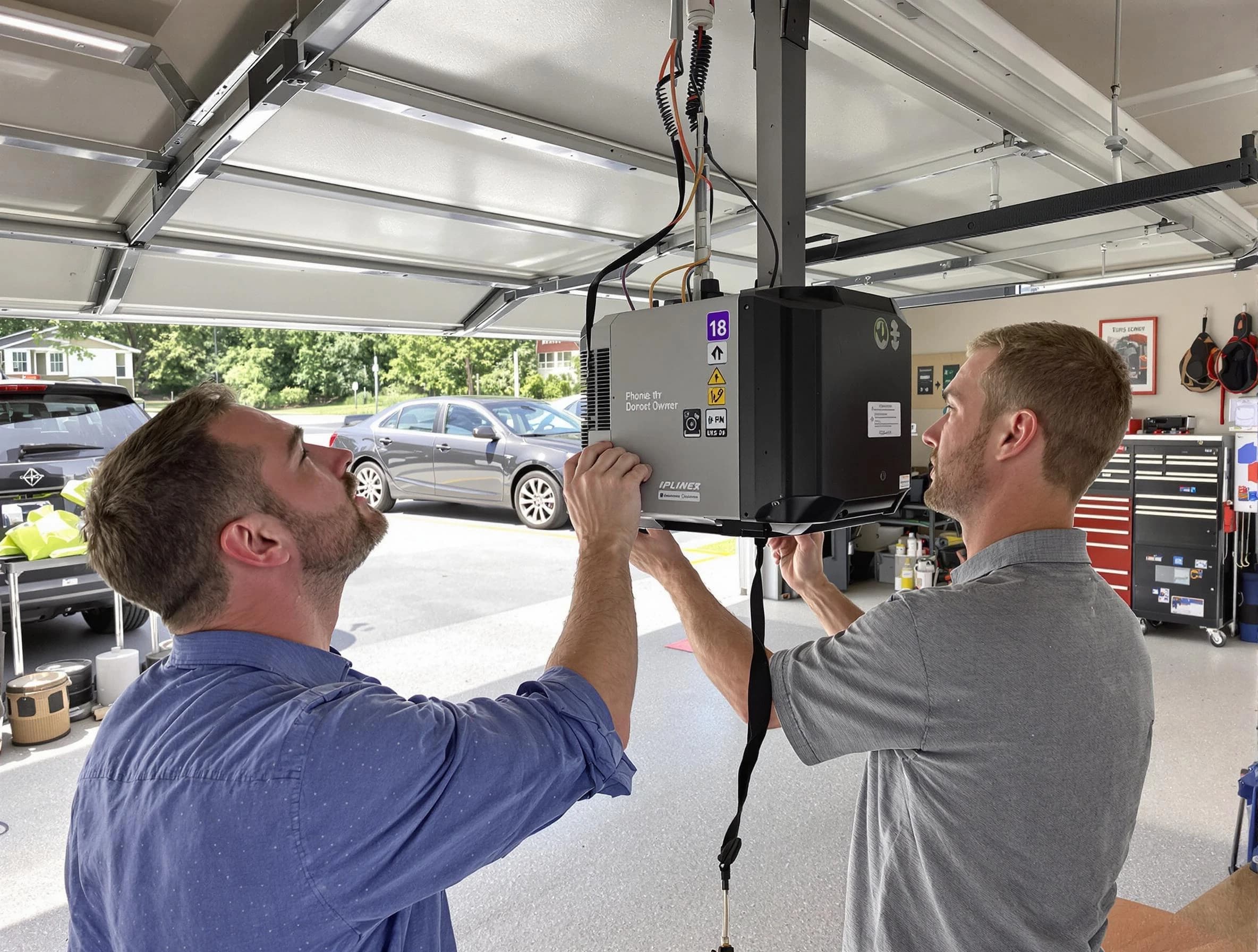 Bethel Acres Garage Door Repair technician installing garage door opener in Bethel Acres