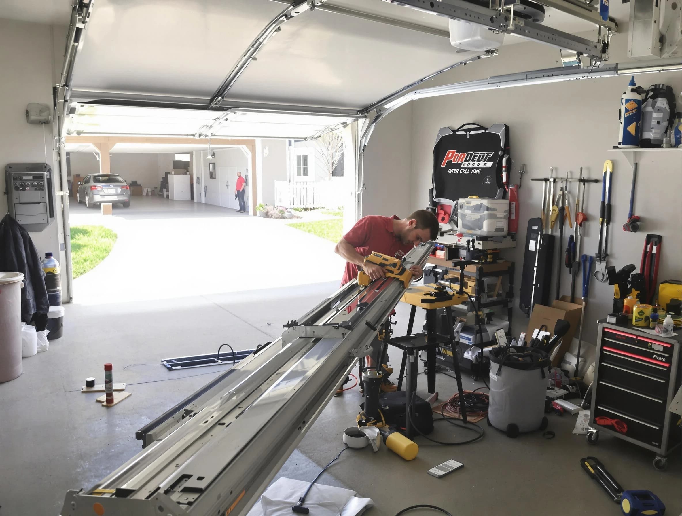 Bethel Acres Garage Door Repair expert performing track repair in Bethel Acres
