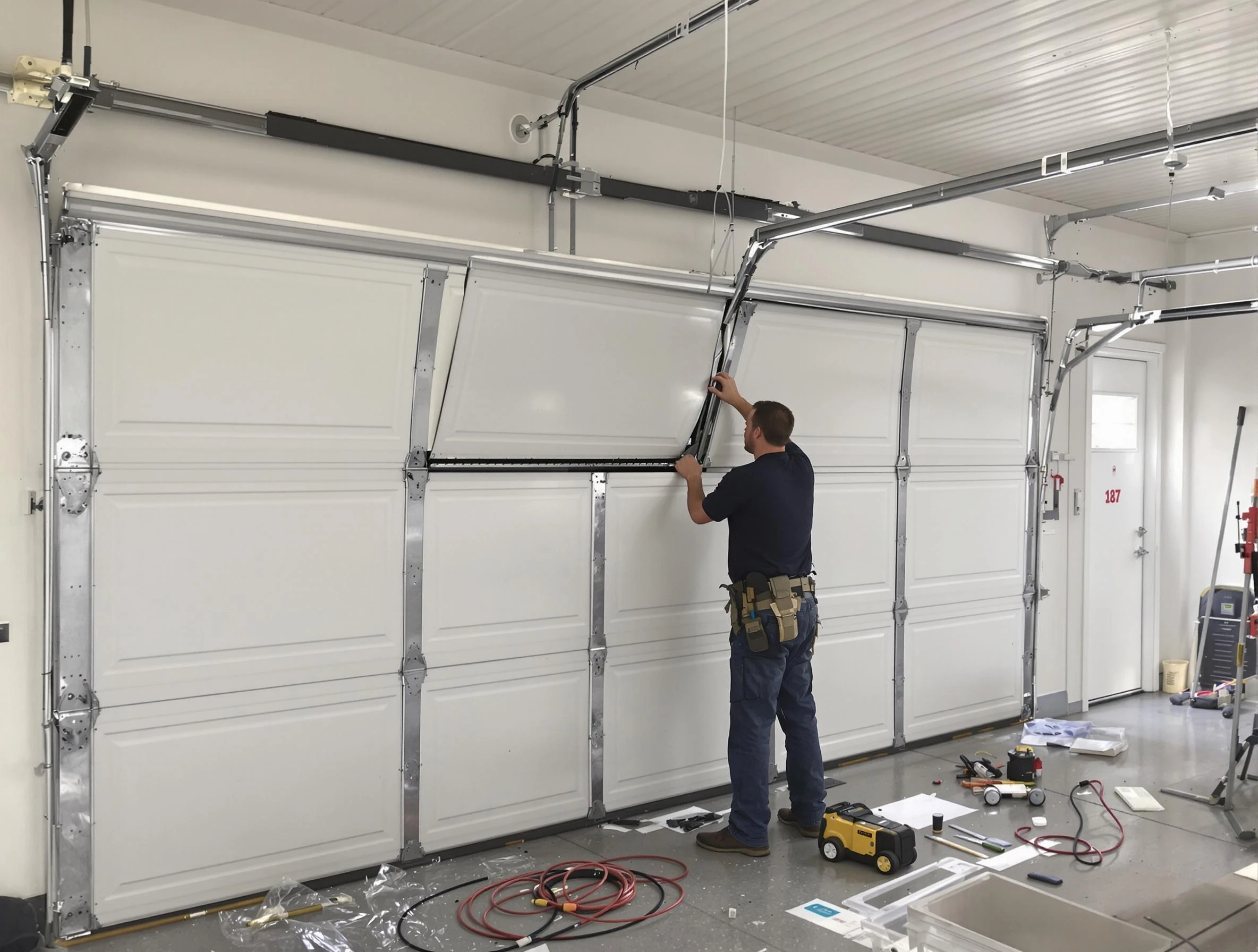 Garage Door Section Replacement in Bethel Acres