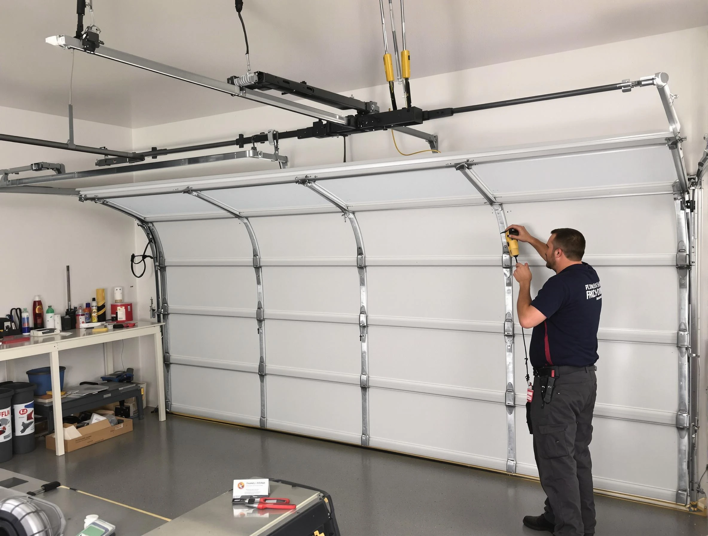 Bethel Acres Garage Door Repair certified technician performing overhead door system repair in Bethel Acres