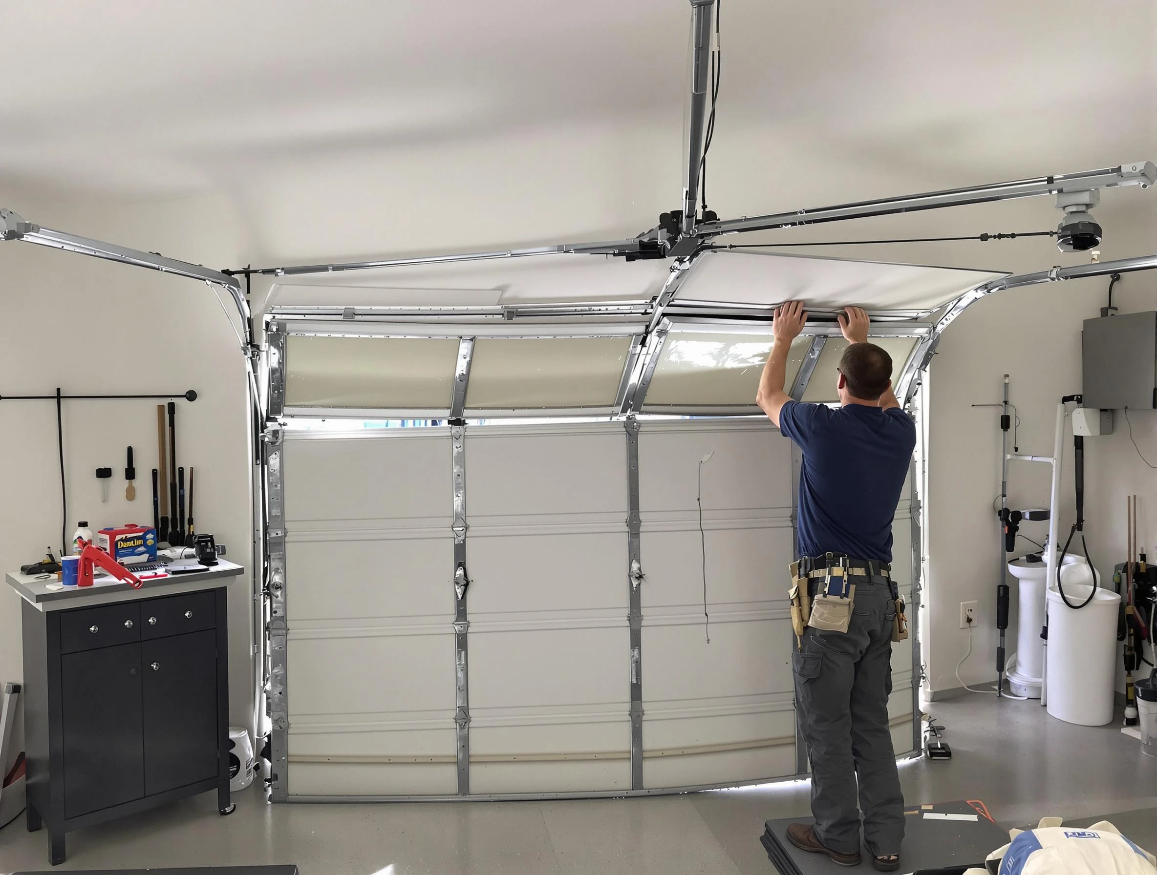 Bethel Acres Garage Door Repair specialist performing precise section replacement on Bethel Acres garage door